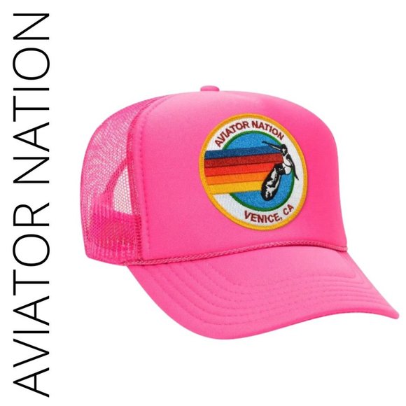 Aviator Nation Accessories - AVIATOR NATION Trucker Hat - Neon Pink 🌈